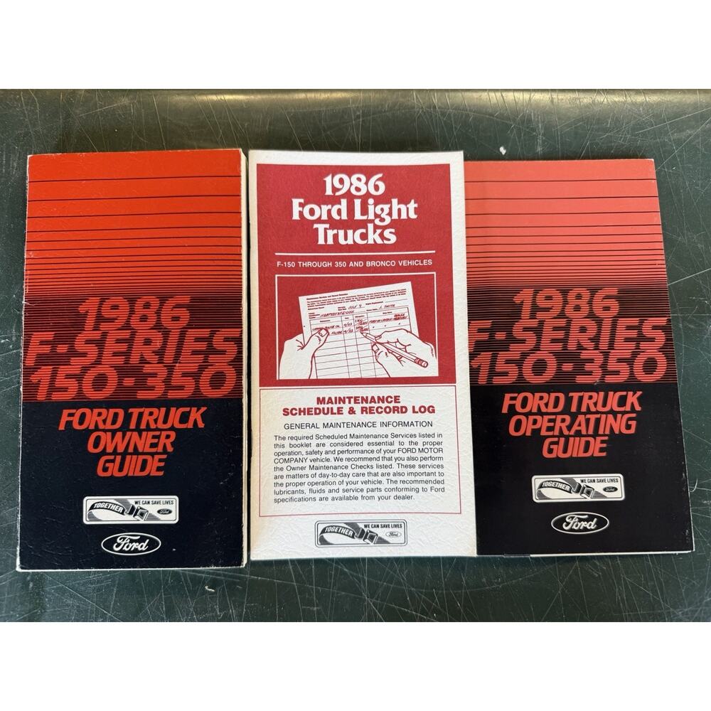 1986 Ford F-Series 150-350 Truck Owner Guide Manual/operating Guide Maintenance